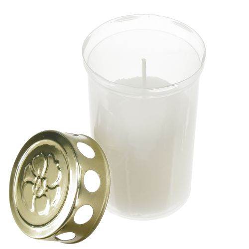 Floristik24 Bougies funéraires or blanc Ø5,5cm H11,5cm 24 heures 12 pcs