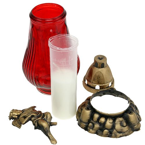 Floristik24 Verre lumineux funéraire Ø14cm H28cm 4pcs