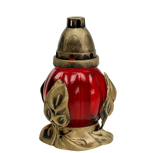 Floristik24 Lampe funéraire rouge Ø12,5cm H19,5cm 6 pcs