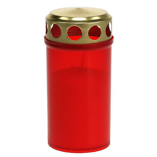 Bougie cimetière T6 Ø 6,8 cm · 14,2 cm enveloppe rouge