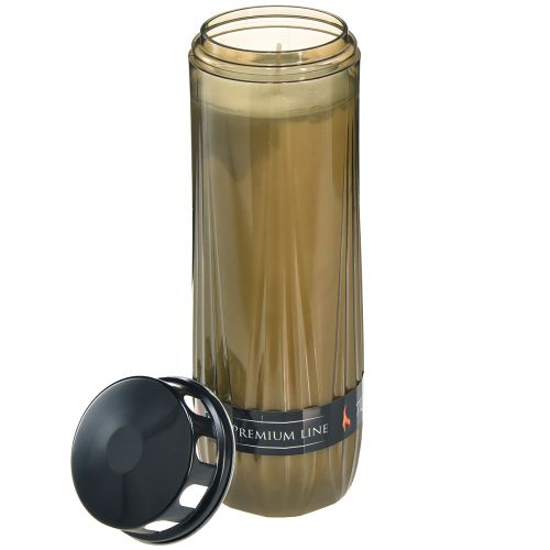 Floristik24 Bougie funéraire bougie de cimetière gris noir 7 jours H24cm