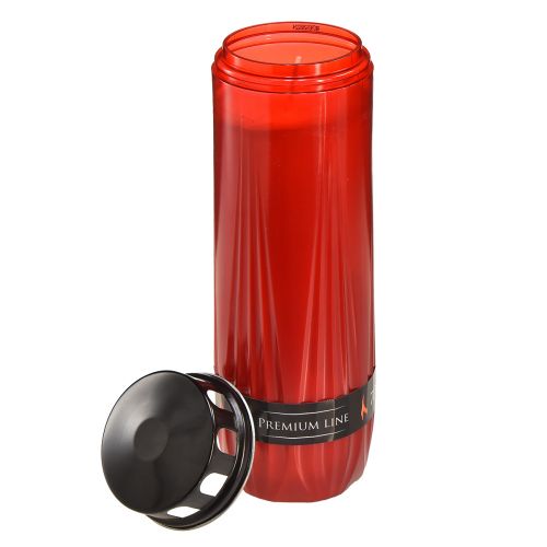 Floristik24 Bougie funéraire Aura bougie de cimetière rouge noir 7 jours H24cm