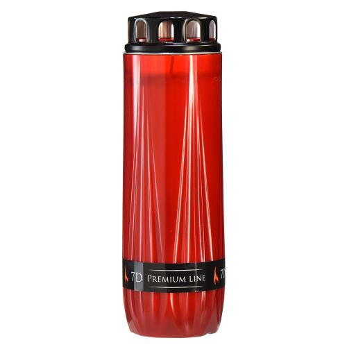 Floristik24 Bougie funéraire Aura bougie de cimetière rouge noir 7 jours H24cm