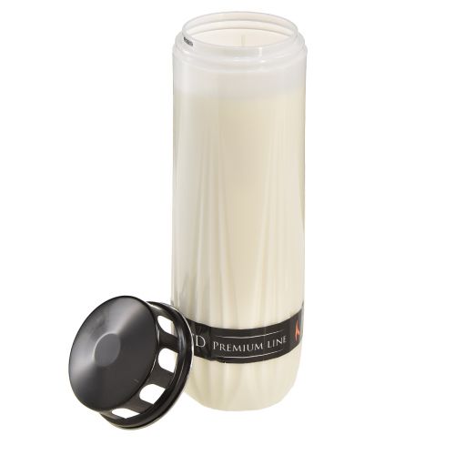 Floristik24 Bougie funéraire couvercle blanc noir durée de combustion 7 jours H24cm