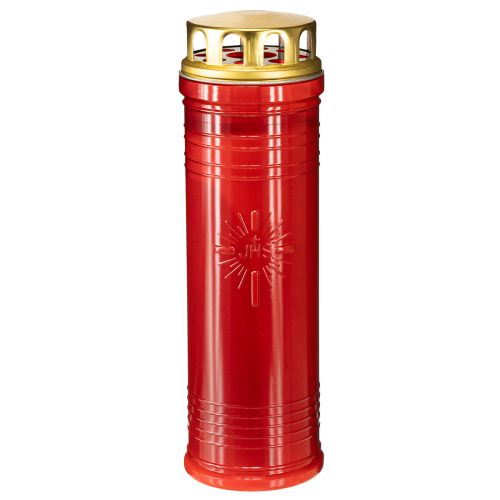 Floristik24 Lanterne funéraire rouge Ø7,5cm H24,5cm 1 pièce