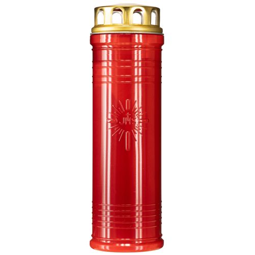 Article Lanterne funéraire rouge Ø7,5cm H24,5cm 1 pièce