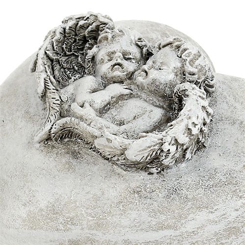 Floristik24 Coeurs de décoration funéraire avec ange 9cm 3 pcs