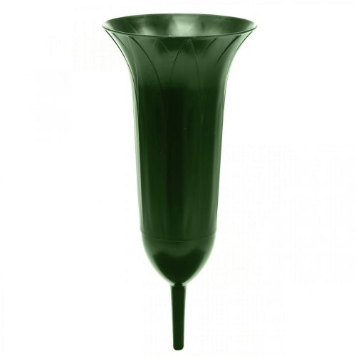 Article Vase funéraire 42cm vase vert foncé décoration funéraire deuil fleuriste 5pcs