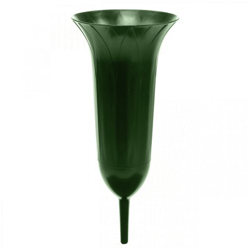 Floristik24 Vase funéraire 42cm vase vert foncé décoration funéraire deuil fleuriste 5pcs