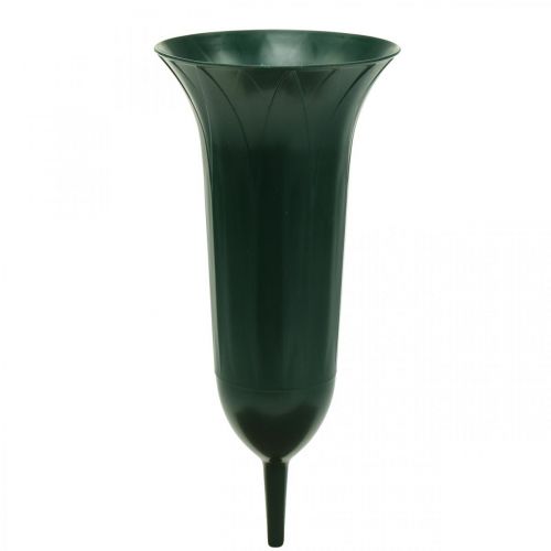 Vases funéraires Décoration funéraire en plastique Vert foncé H31cm 5pcs