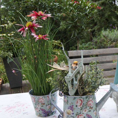 Floristik24 Herbe avec échinacée artificiellement dans un pot rose 44cm