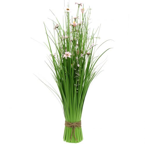 Floristik24 Touffes d’herbe avec fleurs roses 70 cm