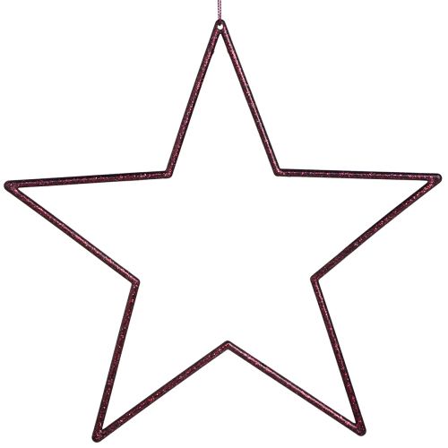 Article Grandes étoiles décoratives à suspendre Berry Glitter 24cm 6 pcs