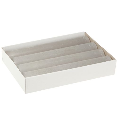 Article Grandes bougies en bâton gris clair couleur unie 50x300mm 4 pcs