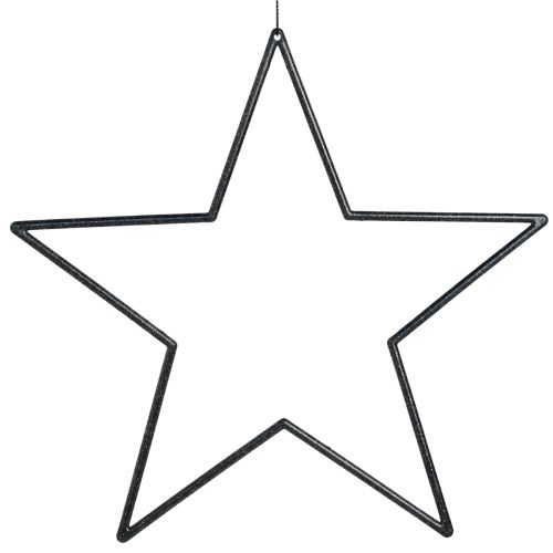 Floristik24 Grandes étoiles à suspendre étoiles noires pailletées Ø24cm 6 pcs