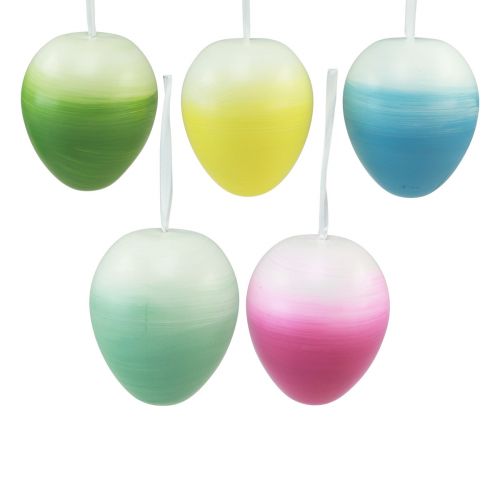 Floristik24 Gros oeufs de Pâques à suspendre oeufs en plastique couleurs pastel 15cm 5 pcs