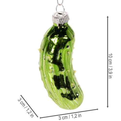 Cornichon de Noël en verre, décoration de sapin à suspendre, 7 cm, lot de 4 | Floristik24.be