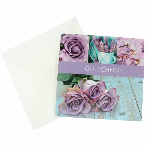 Floristik24 Bon d'achat rose lilas + enveloppe 1pc
