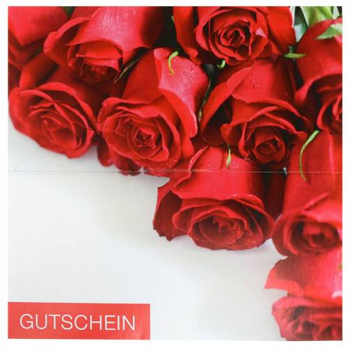 Floristik24 Carte de réduction roses rouges + enveloppe 1 pc
