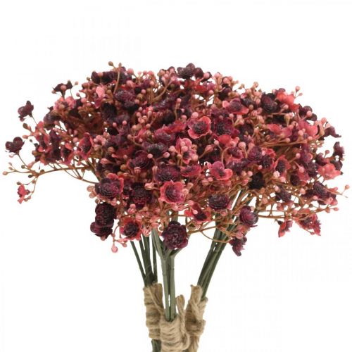 Floristik24 Gypsophile artificielle rouge fleurs artificielles automne 29.5cm 18pcs