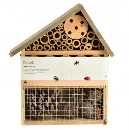Article Hôtel à insectes maison à insectes marron clair 25cmx8,5cmx32cm