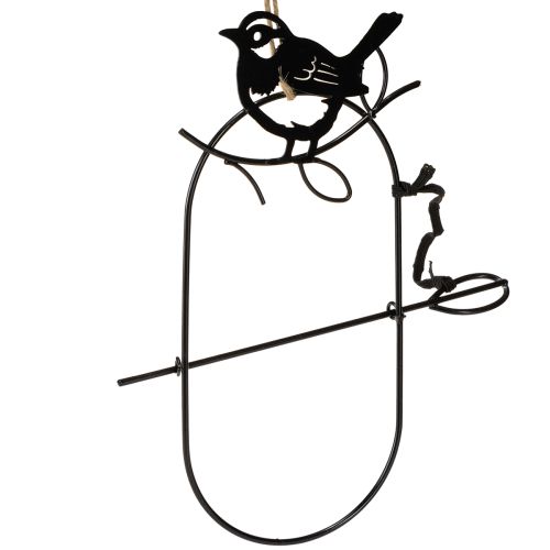 Floristik24 Décoration suspendue en métal pour oiseaux, mangeoire noire, 18 x 22,5 cm, 3 pièces