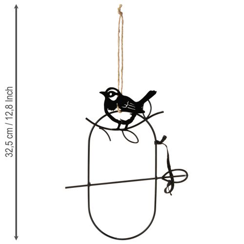 Article Décoration suspendue en métal pour oiseaux, mangeoire noire, 18 x 22,5 cm, 3 pièces