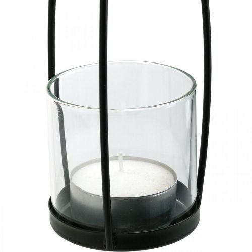 Article Lanterne à suspendre décoration balcon noir Ø8cm H40cm