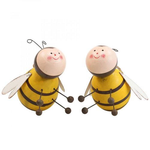 Article Décoration à suspendre abeilles décoration déco cintre bois métal 9,5cm 2pcs
