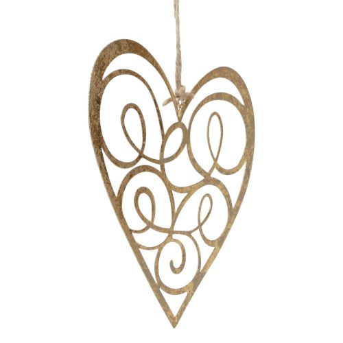 Floristik24 Décoration à suspendre fenêtre coeurs en métal décoration coeurs doré 17cm 2pcs
