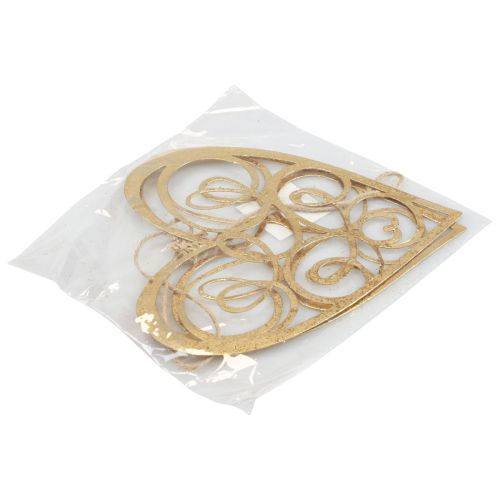 Floristik24 Décoration à suspendre fenêtre coeurs en métal décoration coeurs doré 17cm 2pcs