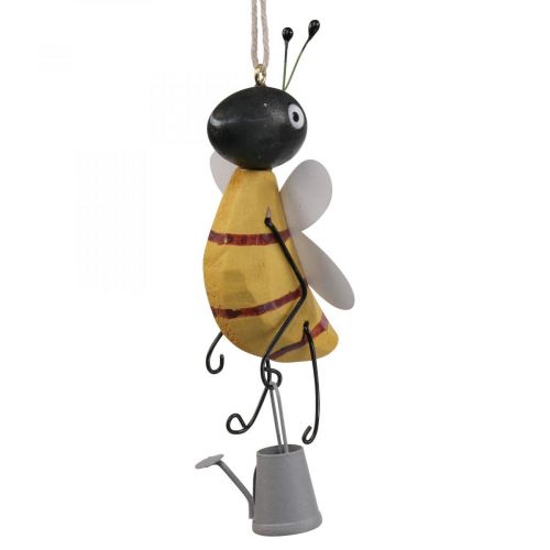 Article Décoration à suspendre décoration de fenêtre abeille bois métal décoration figure 10cm 4pcs