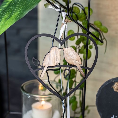 Article Décoration à suspendre coeur avec oiseaux décoration à suspendre 12 cm 4 pièces