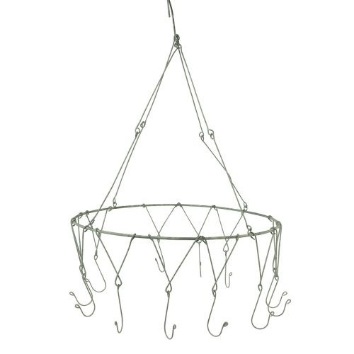 Article Décoration suspendue anneau décoratif en métal avec 12 crochets gris Ø38cm H14cm