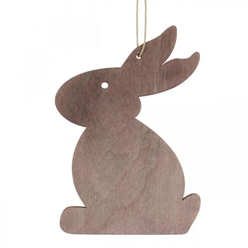 Floristik24 Décoration à suspendre de Pâques, lapin de Pâques en bois, pendentif de Pâques 12cm 12 pièces