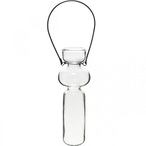 Article Mini vases en verre à suspendre déco verre avec cintre fil H14cm 4pcs