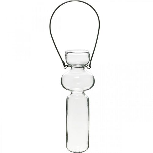 Floristik24 Mini vases en verre à suspendre déco verre avec cintre fil H14cm 4pcs