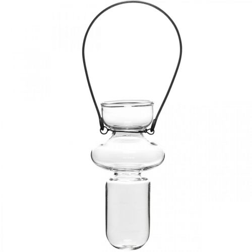 Article Mini vases en verre vase suspendu support en métal décoration en verre H10.5cm 4pcs