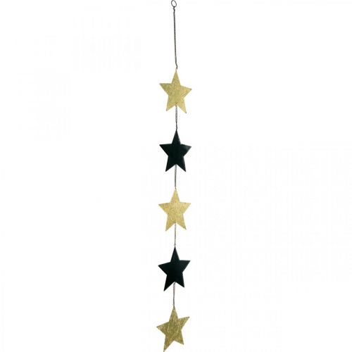 Article Décoration de Noël pendentif étoile or noir 5 étoiles 78cm