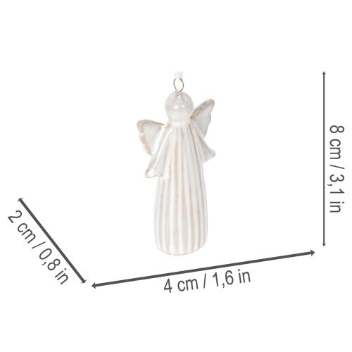 Article Pendentif ange décoratif à suspendre au sapin de Noël, 8 cm, lot de 4