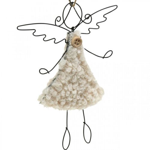Floristik24 Pendentif ange ange de Noël noir, crème 13,5cm 4pcs