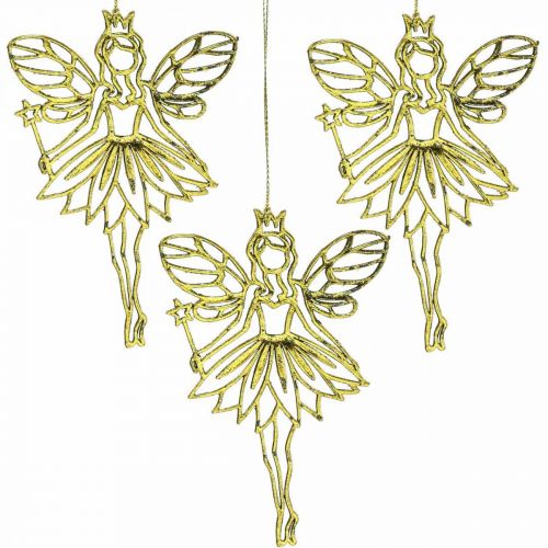 Article Décorations de sapin de Noël pendentif fées elfes doré H15cm 16pcs