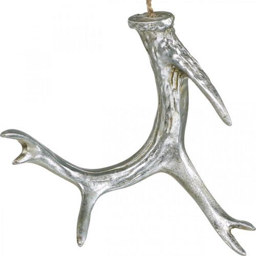 Floristik24 Pendentif de Noël décoration bois de l&#39;Avent argent 15cm 4 pcs