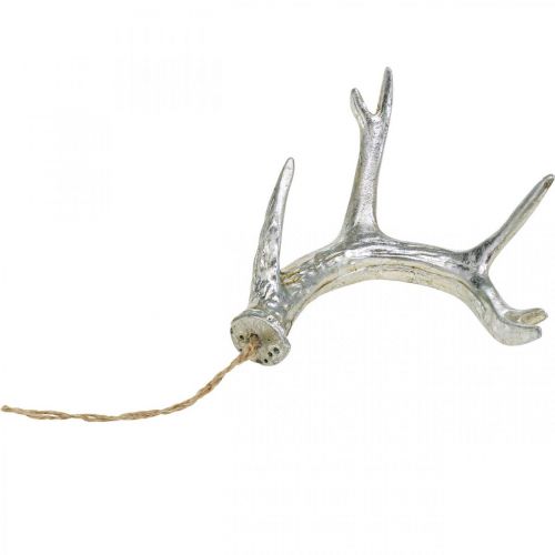 Floristik24 Pendentif de Noël décoration bois de l&#39;Avent argent 15cm 4 pcs