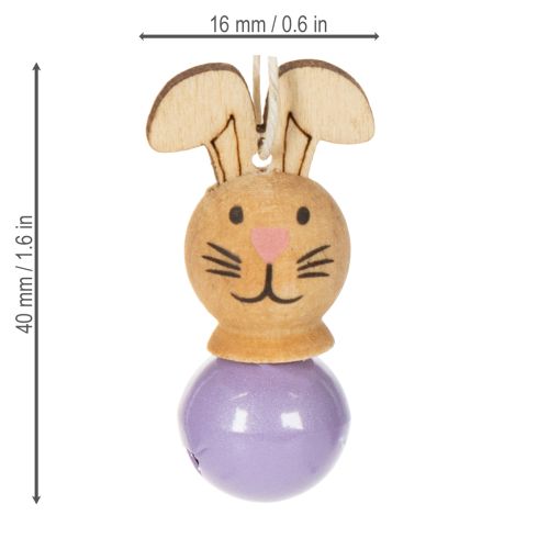 Article Pendentifs décoratifs en bois en forme de lapin de Pâques pour le printemps et le sapin de Pâques, 4 cm, lot de 12