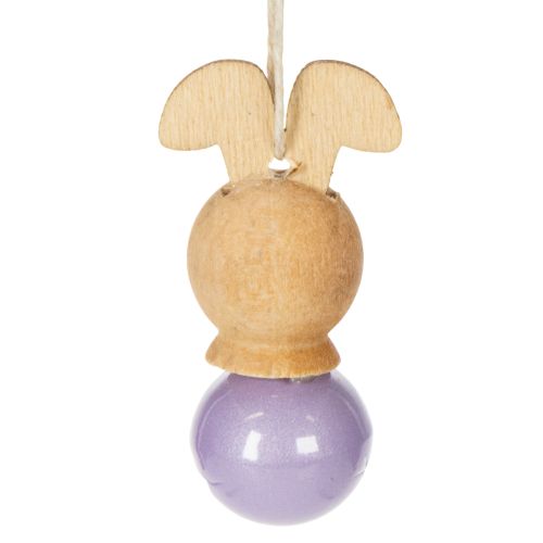 Article Pendentifs décoratifs en bois en forme de lapin de Pâques pour le printemps et le sapin de Pâques, 4 cm, lot de 12