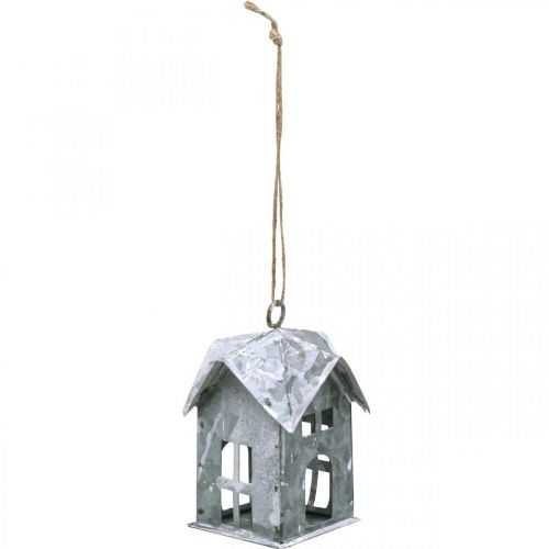 Article Roulotte de Noël maison métal shabby chic blanc H9.5cm 3pcs