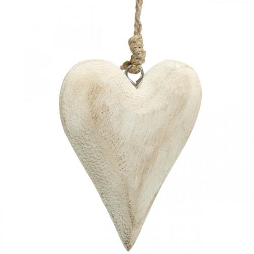 Article Coeur en bois, coeur décoratif à suspendre, décoration coeur H10cm 4 pcs