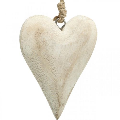 Article Coeur en bois, coeur décoratif à suspendre, décoration coeur H13cm 4 pcs