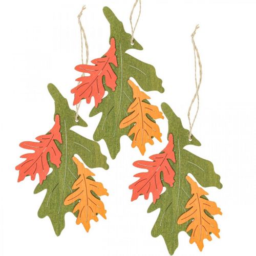 Floristik24 Pendentif décoratif d&#39;automne feuilles de bois feuille de chêne 17cm 6pcs